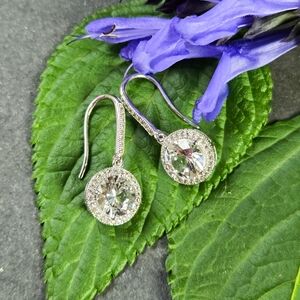 NEW Aurate White Gold Vermeil Sparkling Drop Earrings